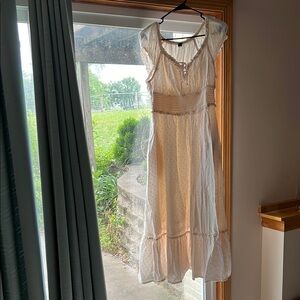Old Navy Cream Midi Sundress for Wedding Guest